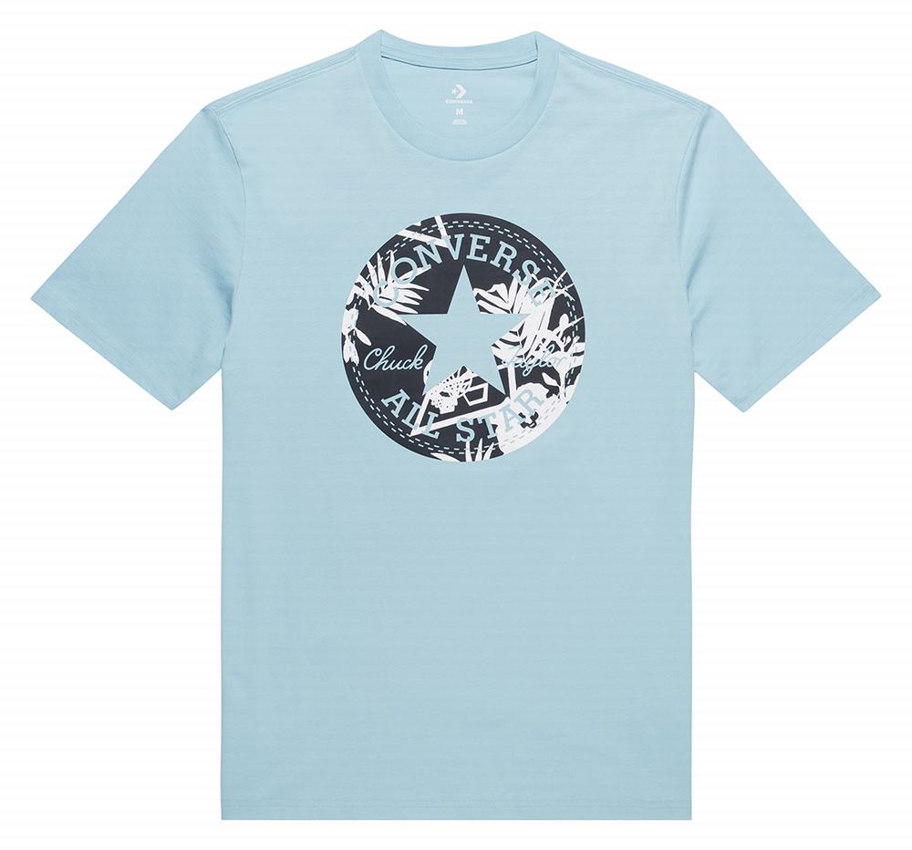 Camiseta Converse Palm Print Chuck Patch Homem Azuis/Azul Marinho 804936SYW